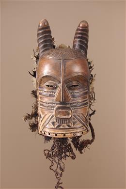Masque Kuba - Décoration africaine- Déco tribale - Art ethnique - Art africain traditionnel - Sculpture d'art premier 