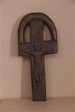 Croix Kongo - Décoration africaine- Déco tribale - Art ethnique - Art africain traditionnel - Sculpture d'art premier 